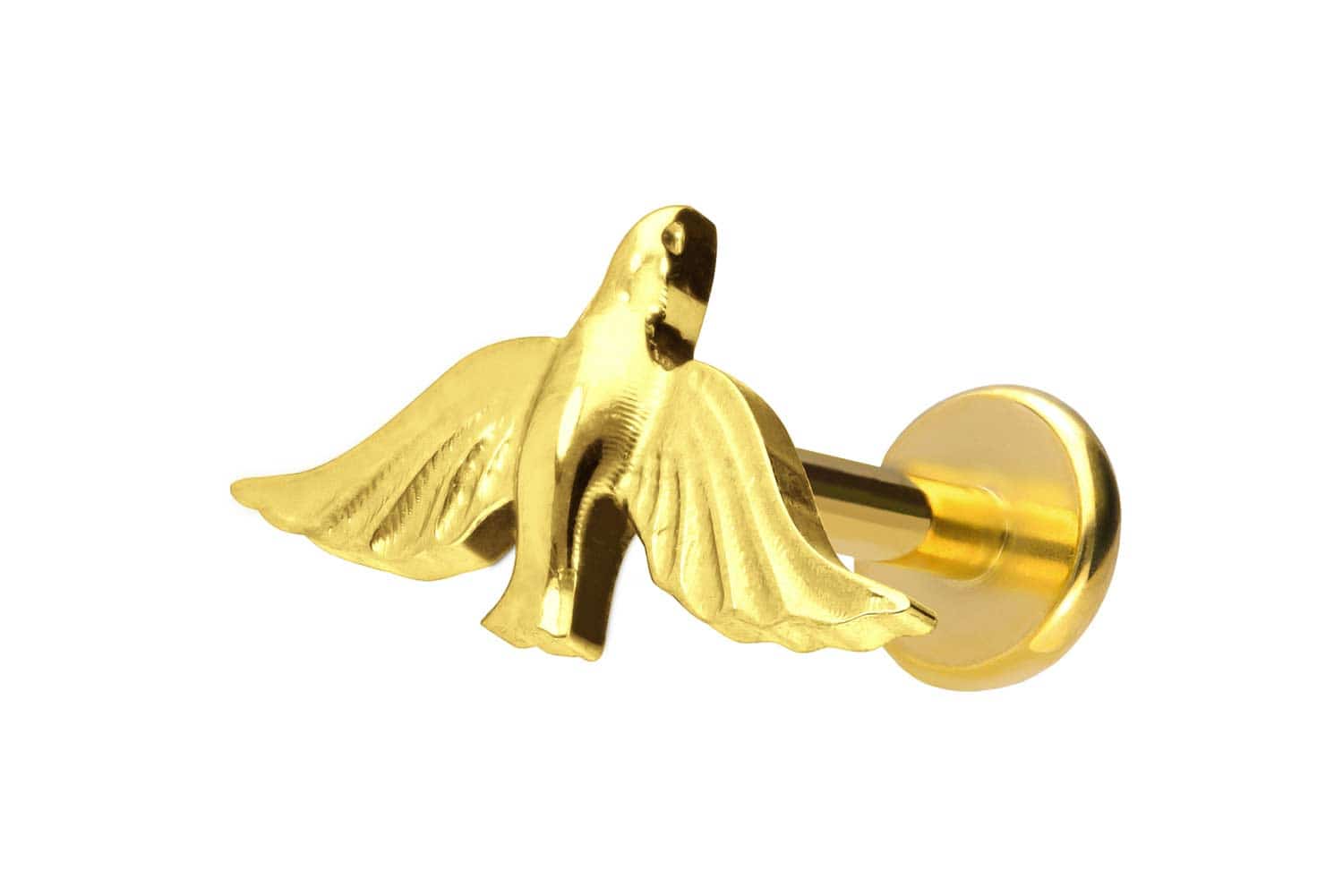 Titan Labret Piercing mit Push Fit TAUBE